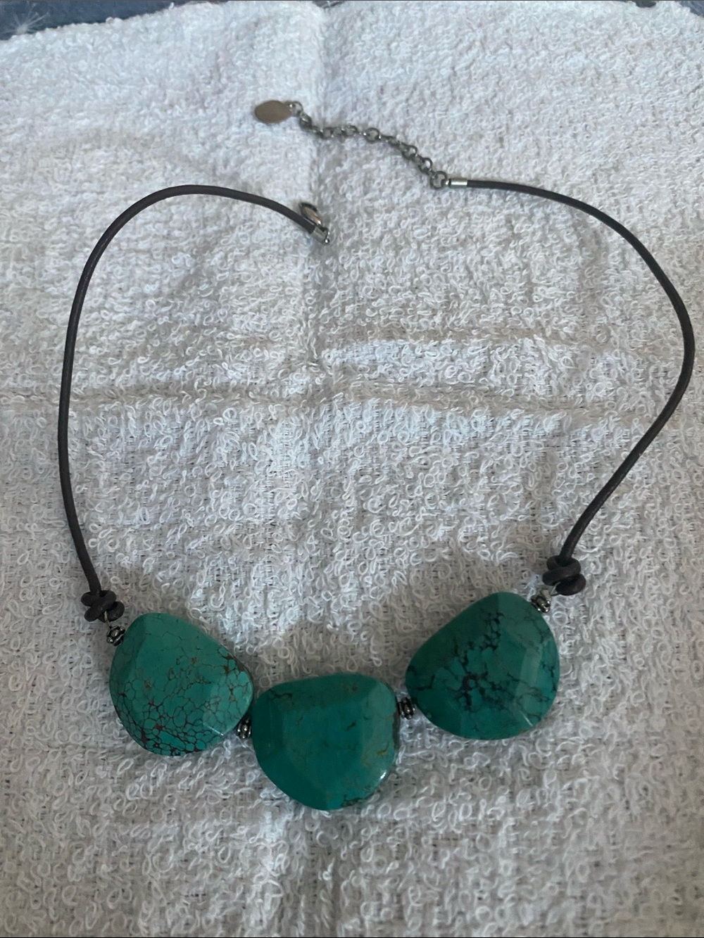 Vintage Turquoise Stone Trio Necklace -  Necklace